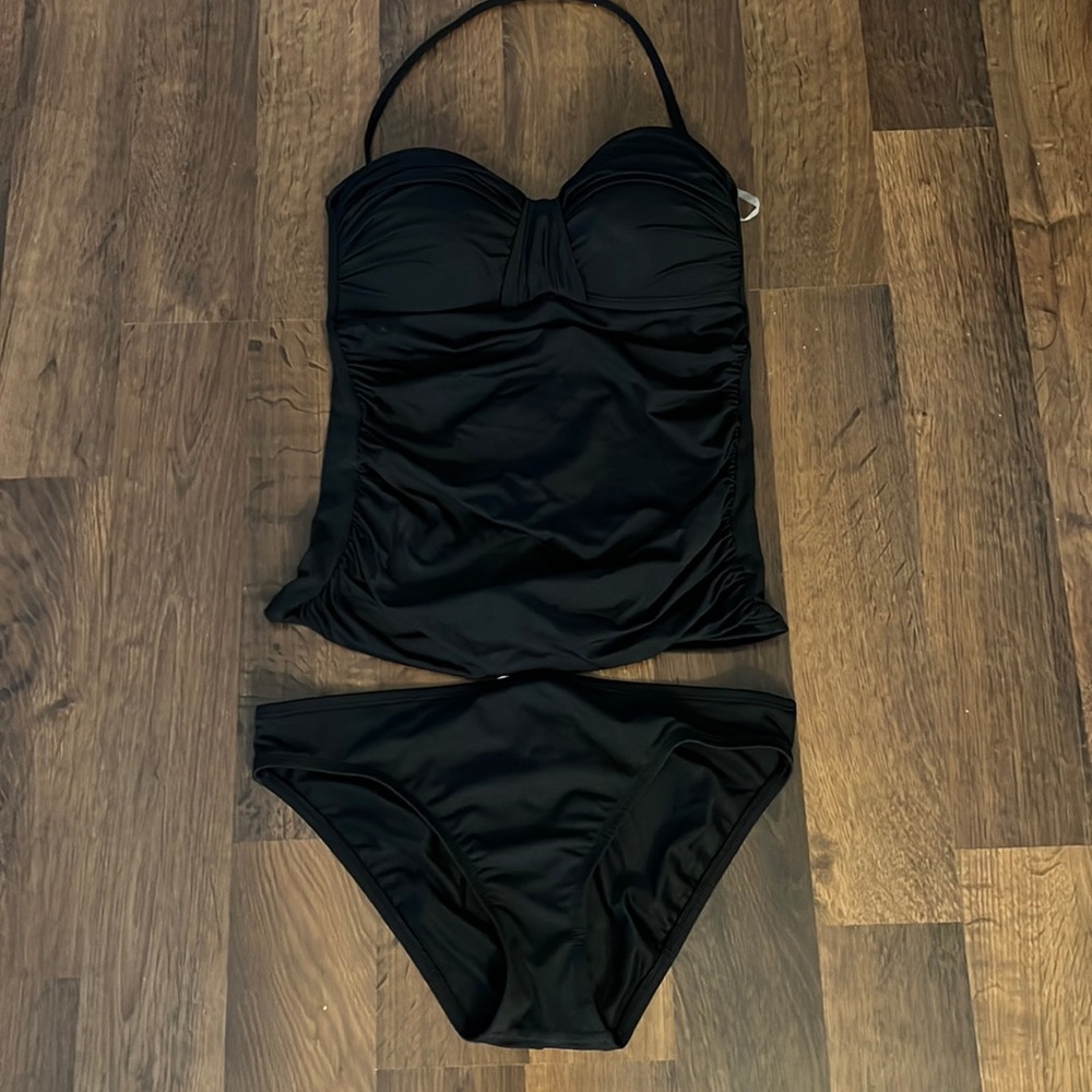 La Blanca size 6 black tankini set